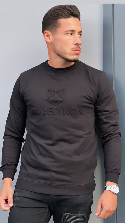 BLK CREW NECK LOGO SWEATSHIRT - My Store